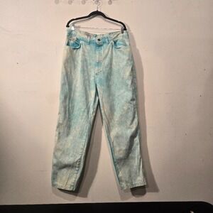 G.O.B. Suisse Vtg Acid Wash Turquoise Jeans Size 36